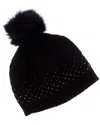 Forte Cashmere Textured Crystal Wool & Cashmere-blend Hat In Black