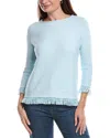 Forte Cashmere Textured Fringe Pullover In Black