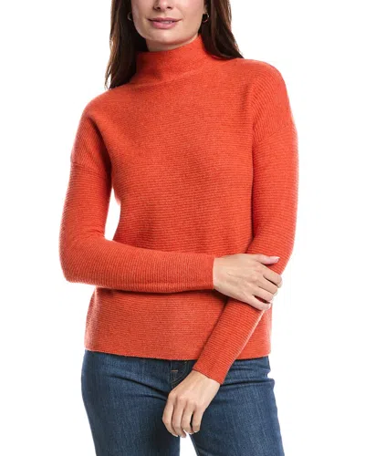Forte Cashmere Textured Slouchy Funnel Neck Cashmere Sweater In Red