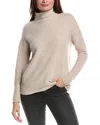 Forte Cashmere Textured Slouchy Funnel Neck Cashmere Sweater In Gray
