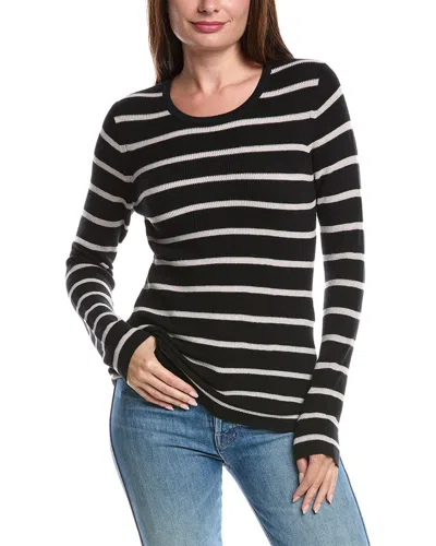 Forte Cashmere Thermal Cashmere-blend Sweater In Black