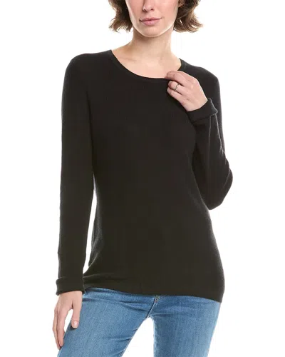 Forte Cashmere Thermal Cashmere-blend Sweater In Black