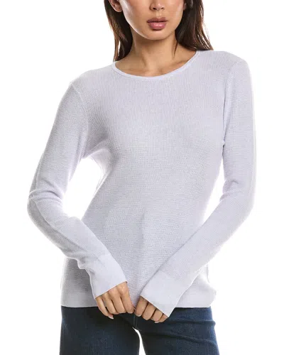 Forte Cashmere Thermal Crewneck Cashmere-blend Sweater In Blue