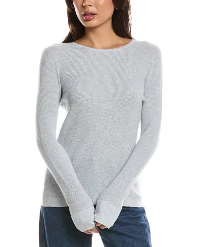 Forte Cashmere Thermal Crewneck Cashmere-blend Sweater In Brown