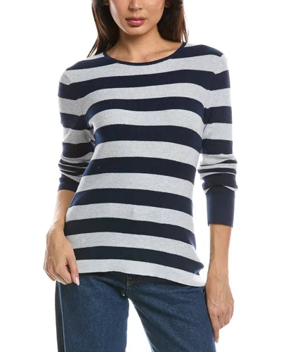 Forte Cashmere Thermal Crewneck Cashmere-blend Sweater In Blue