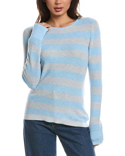 Forte Cashmere Thermal Crewneck Cashmere-blend Sweater In Blue