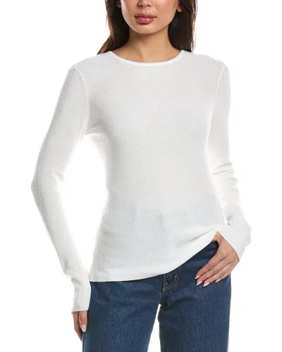 Forte Cashmere Thermal Crewneck Cashmere-blend Sweater In White