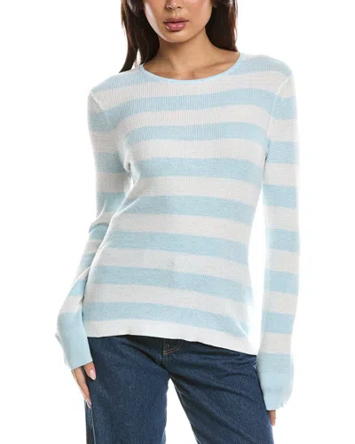 Forte Cashmere Thermal Crewneck Cashmere-blend Sweater In Blue