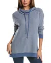 Shop Forte Cashmere Thermal Drawstring Funnel Cashmere-blend Sweater In Blue