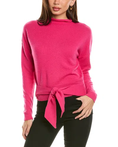 Forte Cashmere Tie-front Cashmere Pullover In Pink