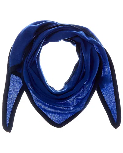 Forte Cashmere Triangle Cashmere Scarf In Blue