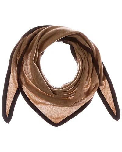 Forte Cashmere Triangle Cashmere Scarf In Brown