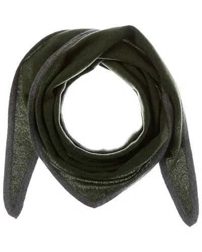 Forte Cashmere Triangle Cashmere Scarf In Green