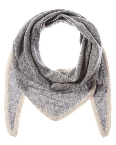 Forte Cashmere Triangle Cashmere Scarf In Gray