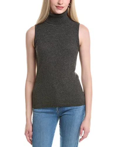 Forte Cashmere Turtleneck Cashmere Sweater Vest In Animal Print