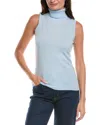 Forte Cashmere Turtleneck Cashmere Sweater Vest In Blue