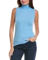 Forte Cashmere Turtleneck Cashmere Sweater Vest In Blue