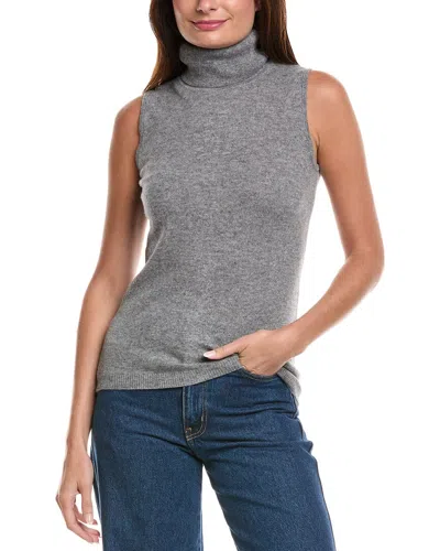 Forte Cashmere Turtleneck Cashmere Sweater Vest In Gray