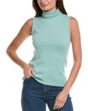 Forte Cashmere Turtleneck Cashmere Sweater Vest In Green