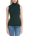 Forte Cashmere Turtleneck Cashmere Sweater Vest In Green