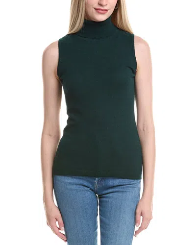 Forte Cashmere Turtleneck Cashmere Sweater Vest In Green
