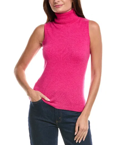 Forte Cashmere Turtleneck Cashmere Sweater Vest In Pink