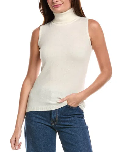 Forte Cashmere Turtleneck Cashmere Sweater Vest In White