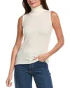 Forte Cashmere Turtleneck Cashmere Sweater Vest In White