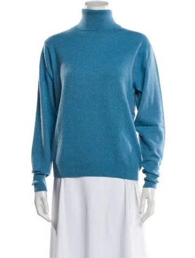 Pre-owned Forte Cashmere Turtleneck Sweater In Blue