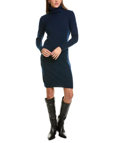 Forte Cashmere Turtleneck Wool & Cashmere-blend Sweaterdress In Blue