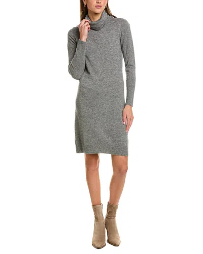 Forte Cashmere Turtleneck Wool & Cashmere-blend Sweaterdress In Gray