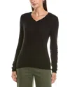 Forte Cashmere V-neck Cashmere Sweater In Black