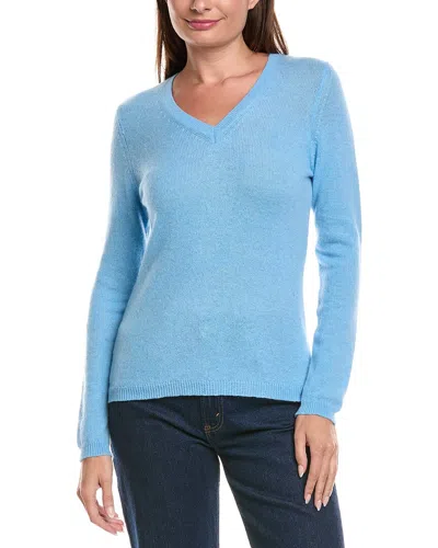 Forte Cashmere V-neck Cashmere Sweater In Blue
