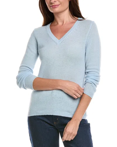 Forte Cashmere V-neck Cashmere Sweater In Blue