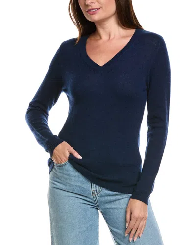 Forte Cashmere V-neck Cashmere Sweater In Blue