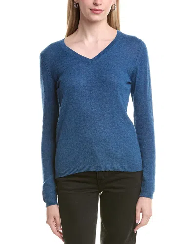 Forte Cashmere V-neck Cashmere Sweater In Blue