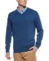 Forte Cashmere V-neck Cashmere Sweater In Blue