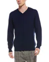 Forte Cashmere V-neck Cashmere Sweater In Blue