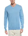Forte Cashmere V-neck Cashmere Sweater In Blue