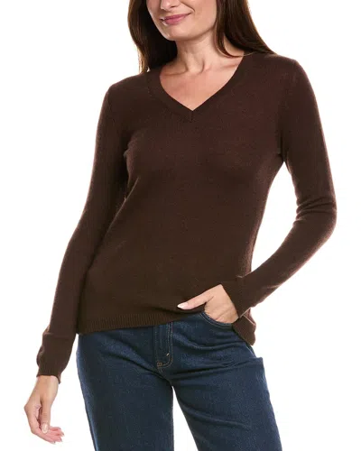 Forte Cashmere V-neck Cashmere Sweater In Brown