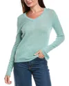 Forte Cashmere V-neck Cashmere Sweater In Green
