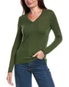 Forte Cashmere V-neck Cashmere Sweater In Green