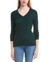 Forte Cashmere V-neck Cashmere Sweater In Green