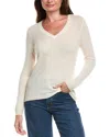 Forte Cashmere V-neck Cashmere Sweater In White