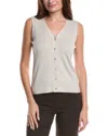 Forte Cashmere V-neck Silk & Cashmere-blend Vest In Green