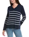 Forte Cashmere V-neck Sweater In Blue