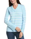 Forte Cashmere V-neck Sweater In Blue