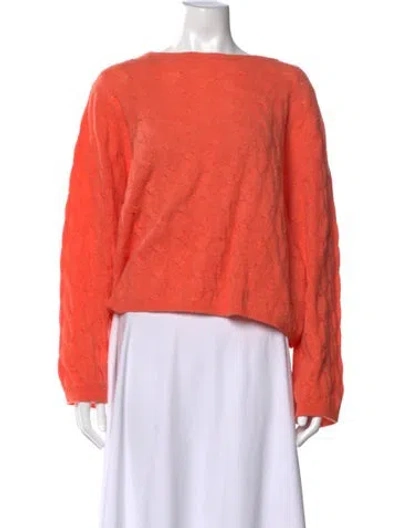 Pre-owned Forte Cashmere Virgin Wool Bateau Neckline Sweater In Orange