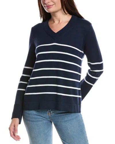 Forte Cashmere V-neck Sweater In Blue