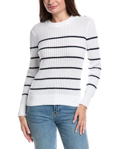 Forte Cashmere Waffle Knit Sweater In White